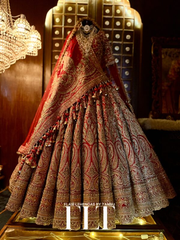 Paisley floral jaal lehenga